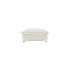 Aoowow Chenille Ottoman Upholstered Couches Ottoman for Modular Sectional Sofa for Living(Cream-Chenille)