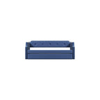 Flieks Twin Upholstered Daybed, Linen Fabric Upholstered Tufted Sofa Bed with Trundle, Sofa Bed Trundle Daybed with Wood Frame (Blue)