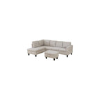 97" Oversized Sectional Couch, L Shaped Couch with Storage Ottoman, Modern Modular Sofa with Deep Seat, Sectional Couches for Living Room and Office, Off-White (Flannelette)