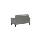 Furnifact Gray Faux Leather Loveseat, Modern 2 Seater Sofa for Living Room, Stylish Faux Upholstery for Office or Compact Living Spaces