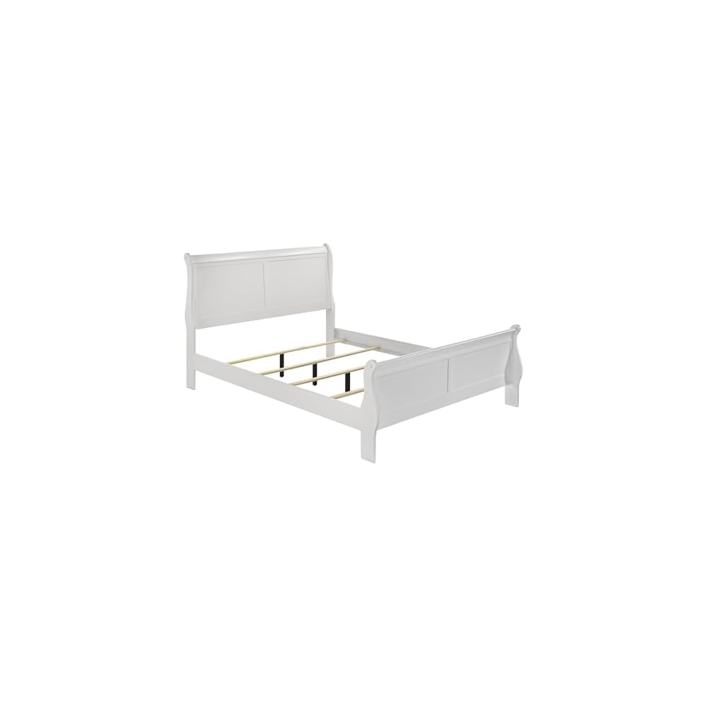 Coaster Louis Philippe Queen Traditional Sleigh Bed, White 202441Q