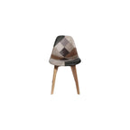 THE HOME DECO FACTORY HD6137 Set of 2 Patchwork Polyurethane Chairs 46 x 85 x 55 cm