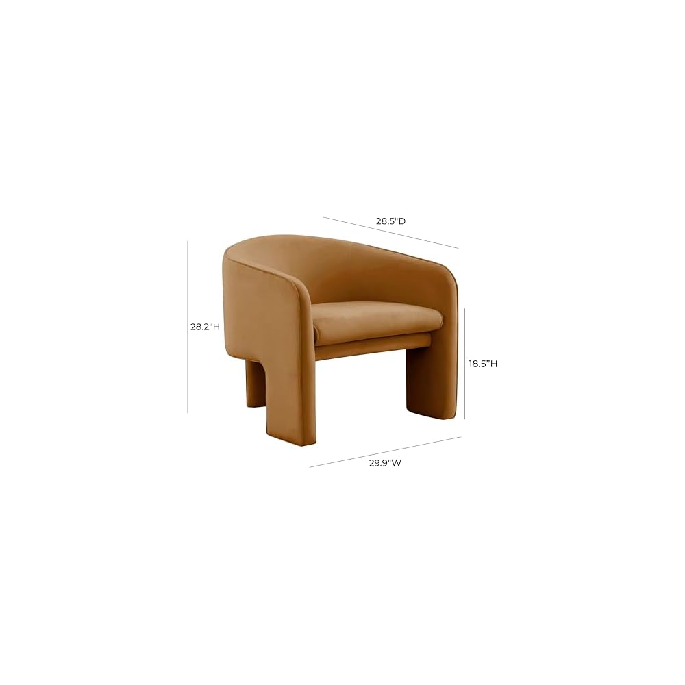 TOV Furniture Marla Cognac Velvet Accent Chair