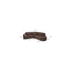 Merax 123.23" Curved Polyester Sectional Sofa Set, Modern Cloud Couch with Chaise Lounge & Right Hand Facing, High-Density Fully Compressed Sponge, Fully Assembled for Living Room, Dark Brown