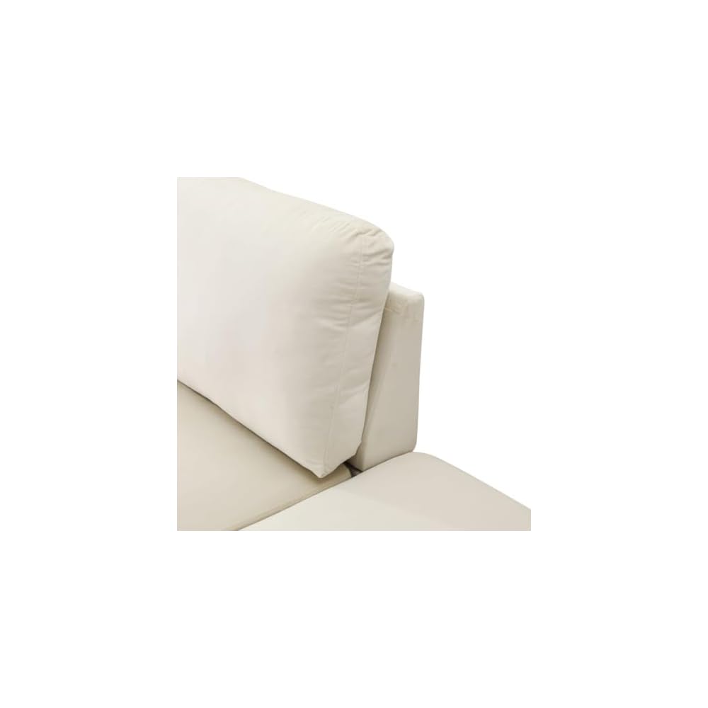 L Shape 2-Piece Home Modular Sectional Sofa Comfy Cozy Corner Sofas Small Fabric Couch with Pillow for Modern Living Room/Bedroom/Office/Apartment, Beige Lint
