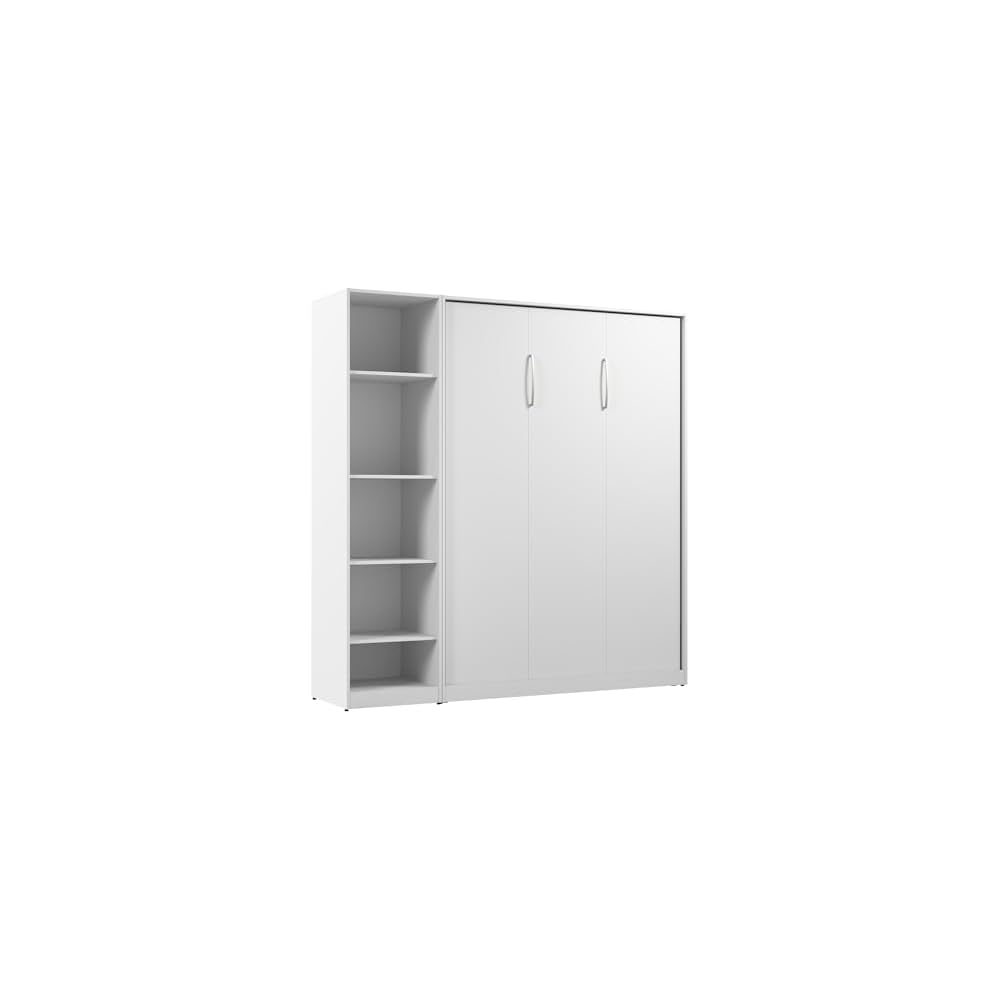 Bestar Full Murphy Bed with Closet Organizer, White, Claremont, 79W