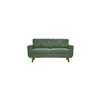 KEIKI 65" Upholstered Sofa, Corner Couch, 2 Seat Comfortable Couch with Solid Wood Legs for Living Room, Apartment, Office, Dark Green
