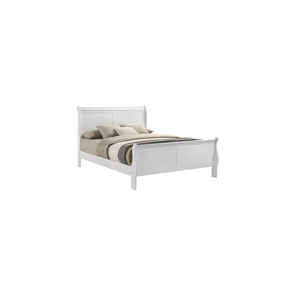 Coaster Louis Philippe Queen Traditional Sleigh Bed, White 202441Q