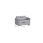 ORRD Convertible Sofa Bed,3-in-1 Multi-Functional Velvet Sleeper Couch Pull-Out 48'' Loveseat Bed Chaise Lounge with Adjustable Backrest and Pillows,Hidden Side Table for Living Room,Small Space Grey