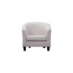 Accent Chair Living Room Chair Contemporary Lounge Sofa Chair Extra-Thick Comfortable Seat with Armrests Linen Home Office Bedroom Studio Sofa (White)