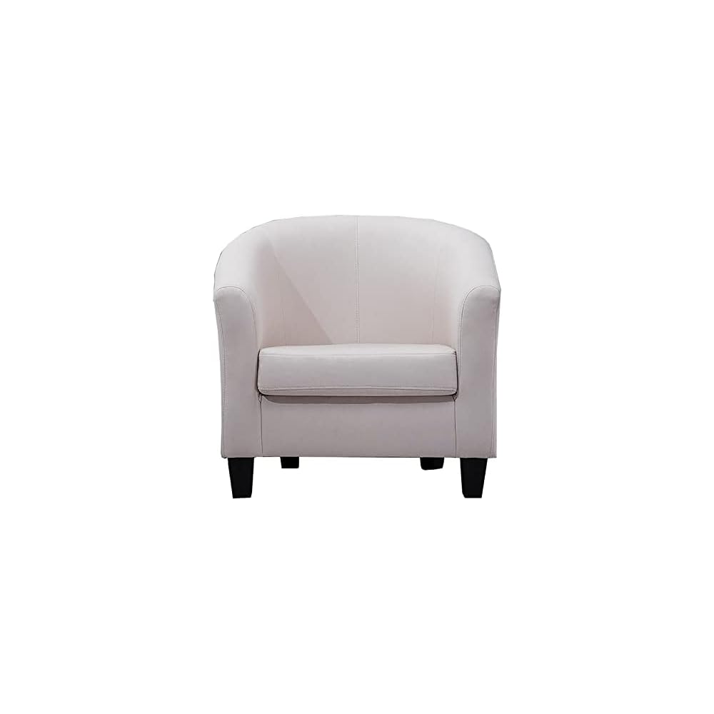 Accent Chair Living Room Chair Contemporary Lounge Sofa Chair Extra-Thick Comfortable Seat with Armrests Linen Home Office Bedroom Studio Sofa (White)
