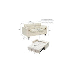 3-in-1 Convertible Sofa Bed, Velvet Loveseat Sleeper with Pull Out Bed, Adjustable Backrest and Side Pockets, Compact Small Space Couch for Living Room, Bedroom, Apartment (Beige)