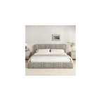 Furnify Full Cloud Bed Frame, Boneless Cushioned Foam Bed with Plush Fabric