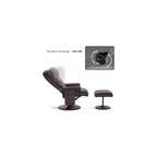 MCombo Swivel Recliner with Ottoman, TV Chair with Vibration Massage, Ideal for RV Small Space, Living Room & Bedroom 4539 4828 (Faux Leather, Dark Brown)