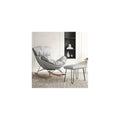 LSLYTQ Rocking Chair, Upholstered Glider Rocking Chair with Ottoman Accents Sofa Chairs, Lounge Leisure Chair with Wooden Legs for Living Room, Bedroom, Offices
