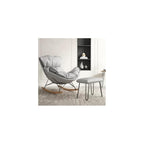 LSLYTQ Rocking Chair, Upholstered Glider Rocking Chair with Ottoman Accents Sofa Chairs, Lounge Leisure Chair with Wooden Legs for Living Room, Bedroom, Offices