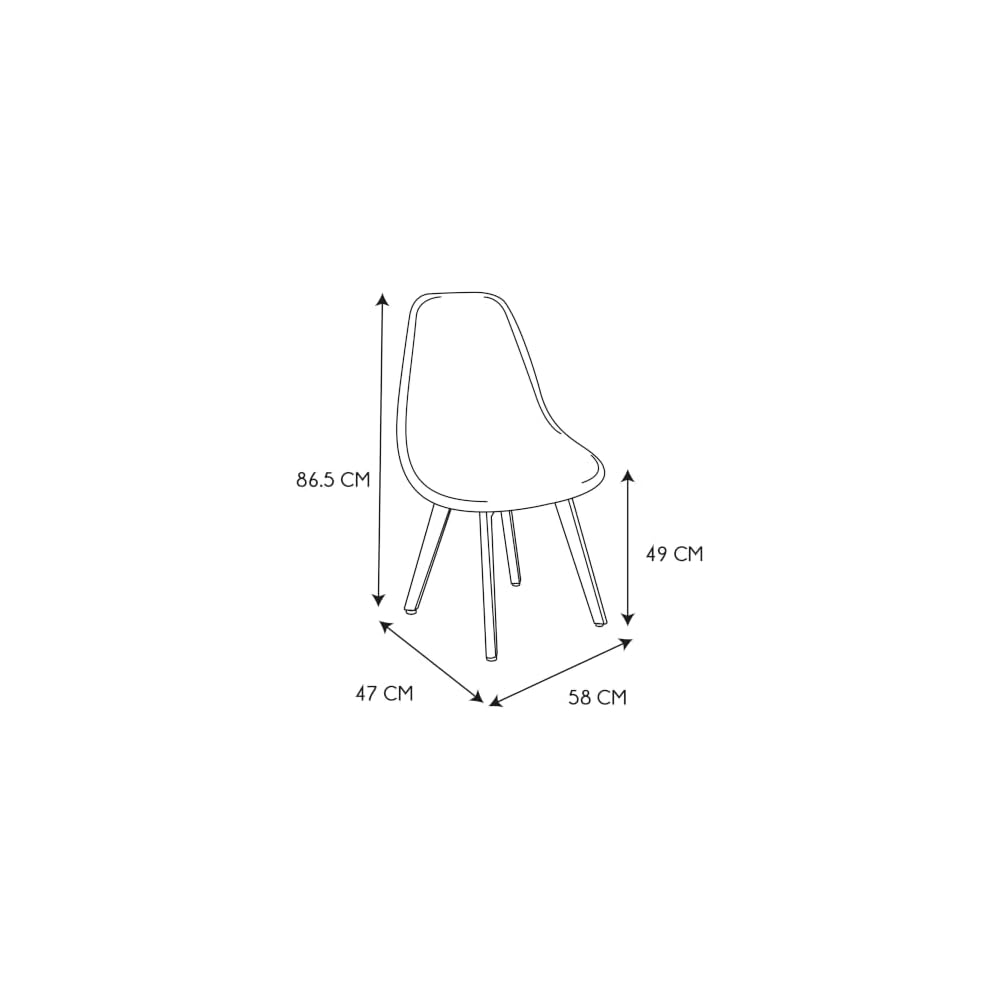 THE HOME DECO FACTORY HD6137 Set of 2 Patchwork Polyurethane Chairs 46 x 85 x 55 cm