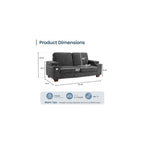 83" Couches for Living Room, Deep Seat Chenille Loveseat Sofa, Dark Grey
