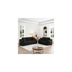 66.5" Corduroy Cloud Loveseat Sofa, 2-Seater Boneless Couch(Black)