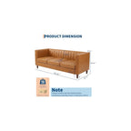 81” Tan Faux Leather Couch for Living Room