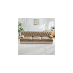 healthomse Modular Sectional Sofa Couch, Soft Velvet Fabric Chesterfield Style Sofa, Modern Button Tufted Couch with Floor-grazing Tassel Fringe Skirt, for Living Room, Bedroom (Camel, 106.1inch)