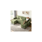 KISLOT 110 Inch Sectional Sleeper Sofa with Pull Out Bed Convertible Plush 2 in 1 Couch with Storage Chaise & USB Charging Comfy L Shaped Modular Couches for Living Room Apartment(3 Box)