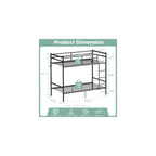Metal Bunk Bed Twin Over Twin for Kids and Teens, Noise-Free Design, Black