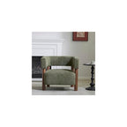 Christopher Knight Home Carly Low Profile Accent Chair, Boucle Upholstered Barrel Chair, Comfy Reading Chair for Bedroom, Wooden Single Lounge Sofa, Burnt Orange