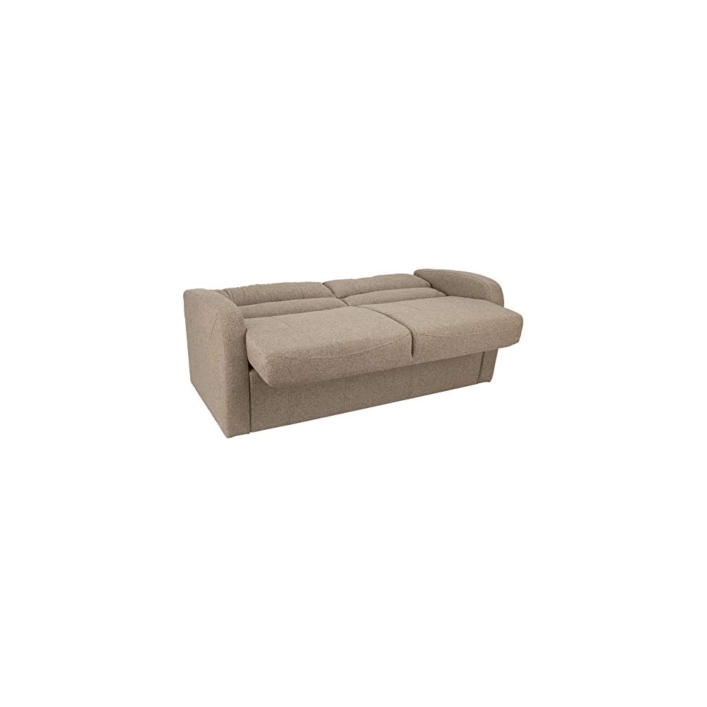 RecPro 65" Jack Knife RV Sleeper Sofa with Arms | RV Furniture | Zero Wall Hugger | Cloth (Oatmeal)