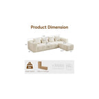 119" Oversized Cloud Boneless Couches for Living Room, Modern Tufted Modular Sectional Sofa with Deep Seat & Movable Ottoman, L Shaped Memory Foam Chenille Couch, No Assembly Required, Beige