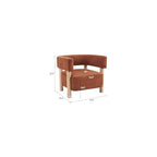 Christopher Knight Home Carly Low Profile Accent Chair, Boucle Upholstered Barrel Chair, Comfy Reading Chair for Bedroom, Wooden Single Lounge Sofa, Burnt Orange