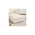 Aoowow Chenille Ottoman Upholstered Couches Ottoman for Modular Sectional Sofa for Living(Cream-Chenille)