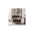 Christopher Knight Home Carly Low Profile Accent Chair, Boucle Upholstered Barrel Chair, Comfy Reading Chair for Bedroom, Wooden Single Lounge Sofa, Burnt Orange