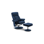 MCombo Swivel Recliner with Ottoman, TV Chair with Vibration Massage, Ideal for RV Small Space, Living Room & Bedroom 4539 4828 (Faux Leather, Dark Brown)