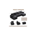 142" Modular Sectional Sofa Boneless Couch with Storage,U-Shape 4 Seat Comfy Modern Couch Sofa with Chaise, 27" Deep Seat Corduroy Sofa for Living Room, Tool-Free Assembly - Dark Grey