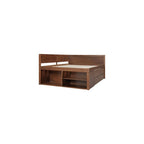 Merax Wooden Daybed, Full Size Bed Frame with Drawers and Storage Shelves for Bedroom, Wood Slat Support, No Box Spring Needed, Easy Assembly (Walnut)