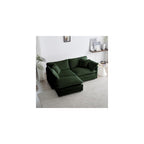 Deep Seat Cloud Loveseat Sofa Sectional Couch with Movable Ottoman, 2 Seater Oversized L Shaped Corner Sofa&Couches, Comfy Chenille Love Seat for Living Room Bedroom Apartment Office