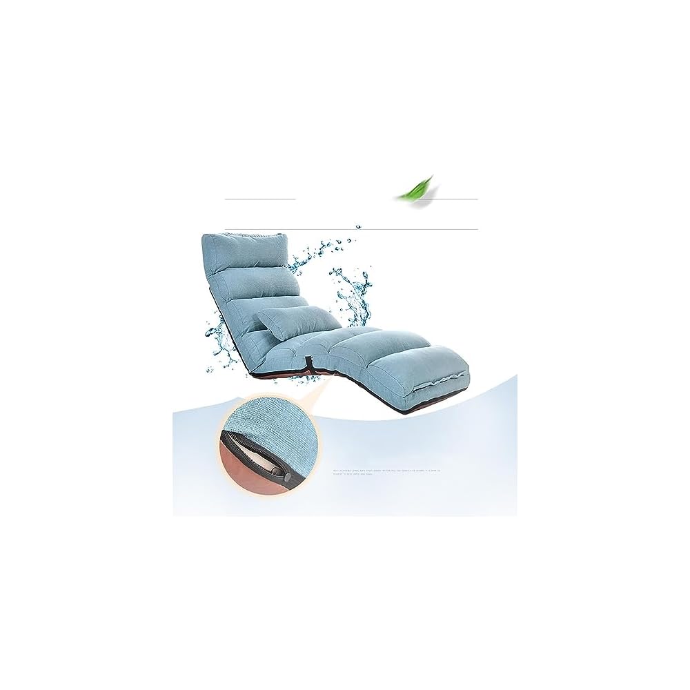 Floor Chairs for Adults, Adjustable 6-Position Floor Lounger w/Thick Padded & Pillow, Folding Lazy Sofa Chair for Gaming, Sleeping, Chaise Lounge Indoor,A