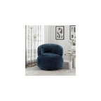 Lexicon Modern Barrel Swivel Accent Chair - Upholstered Soft Chenille Fabric with Metal Base, 360 Degree Round Swivel Accent Chair for Living Room, Bedroom, Office, No Assembly Required, Blue