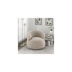 Lexicon Modern Barrel Swivel Accent Chair - Upholstered Soft Chenille Fabric with Metal Base, 360 Degree Round Swivel Accent Chair for Living Room, Bedroom, Office, No Assembly Required, Blue