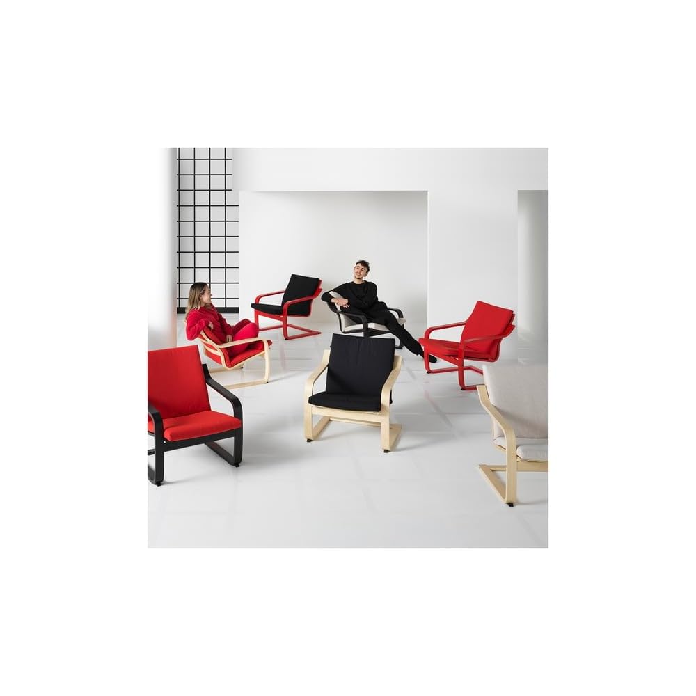 ProTuning POÄNG Low-back armchair, natural colour/beige/Vissle black