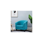 Accent Chair Living Room Chair Contemporary Lounge Sofa Chair Extra-Thick Comfortable Seat with Armrests Linen Home Office Bedroom Studio Sofa (White)