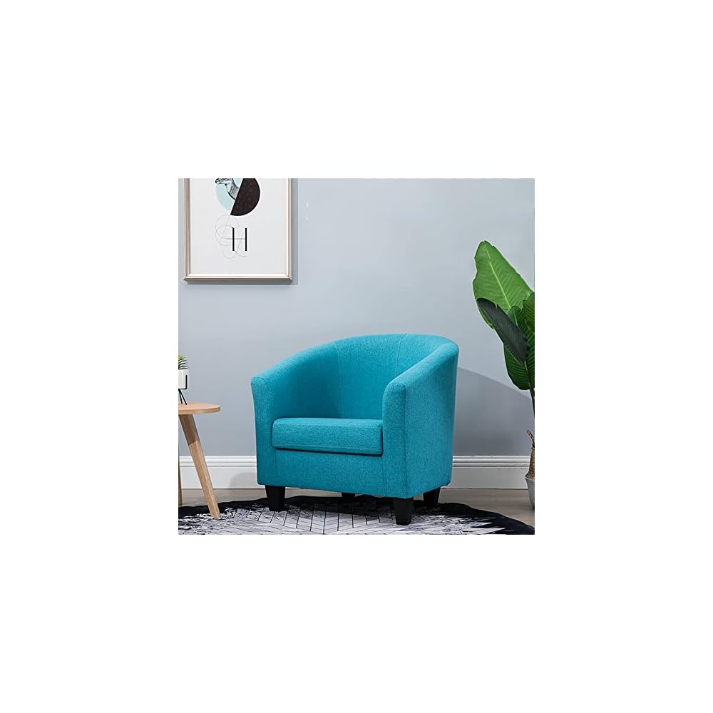 Accent Chair Living Room Chair Contemporary Lounge Sofa Chair Extra-Thick Comfortable Seat with Armrests Linen Home Office Bedroom Studio Sofa (White)