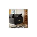 81.9" King Pull Out Sofa Bed,3-in-1 Convertible Sofa Bed with 3 Pillows & Golden Accent Detail Design, Modern Velvet 3-Seater Couch,for Small Space,Living Room,Apartment