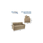 RecPro 65" Jack Knife RV Sleeper Sofa with Arms | RV Furniture | Zero Wall Hugger | Cloth (Oatmeal)