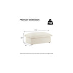 Aoowow Chenille Ottoman Upholstered Couches Ottoman for Modular Sectional Sofa for Living(Cream-Chenille)