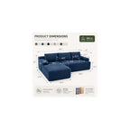 Boneless Couch Comfy Sectional Couches for Living Room,U Shaped Modular Cloud Couch Sofa, Minimalist Modular Sectional Sofa with Deep Seat