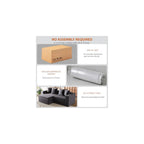 Modular Boneless Loveseat, L-Shape Cloud-Like Sectional Couch with High-Density Memory Foam, Convertible Comfy Couch for Living Room Apartment Small Space - No Assembly Required, Grey