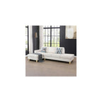 L Shape 2-Piece Home Modular Sectional Sofa Comfy Cozy Corner Sofas Small Fabric Couch with Pillow for Modern Living Room/Bedroom/Office/Apartment, Beige Lint