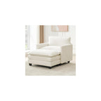 ROWHY Convertible Sectional Couch with Ottoman, Single Armchair with armrests, Modern Living Room Furniture Set, Small Couches for Small Spaces, for Living Room, Chenille, Beige